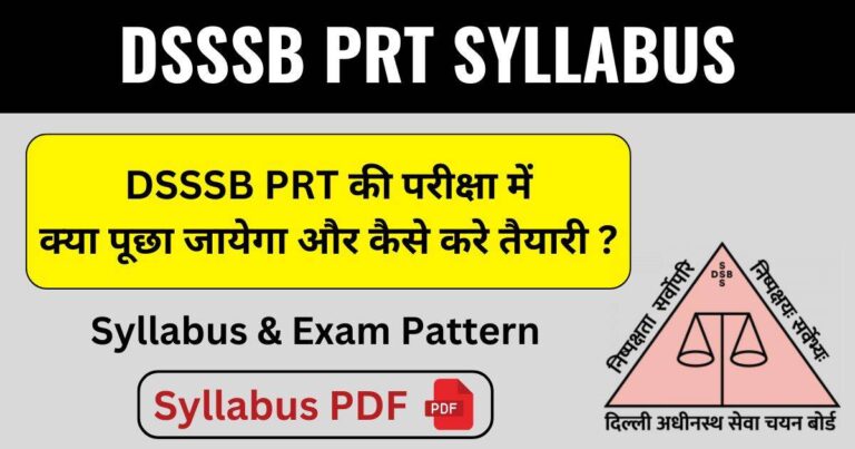 DSSSB PRT Syllabus in Hindi